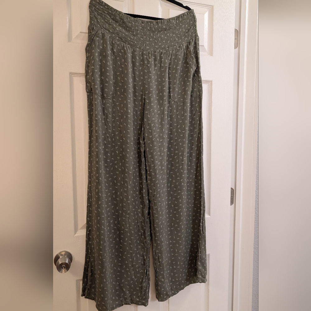 LAST CHANCE Olive Green Women's Palazzo Pants